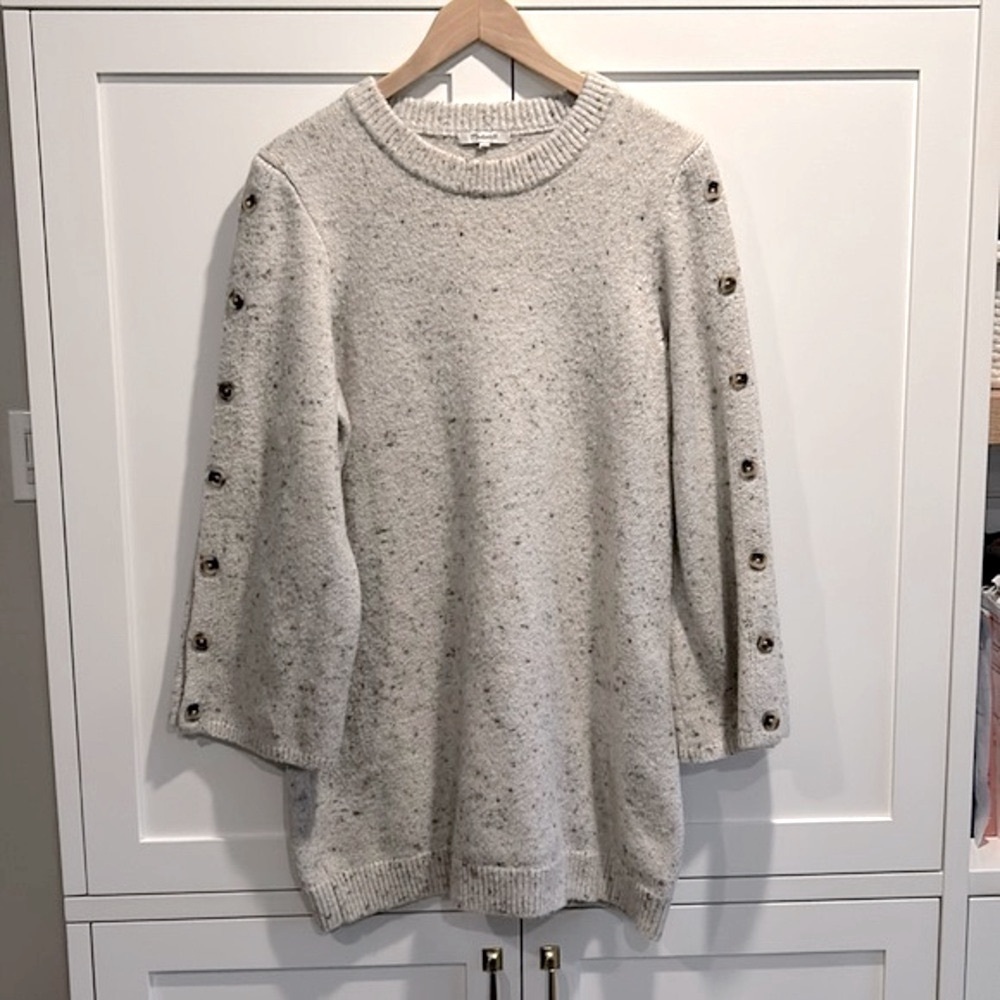 Madewell Donegal Wool Blend Button Down Sleeves Sweater/ Dress Size XXL